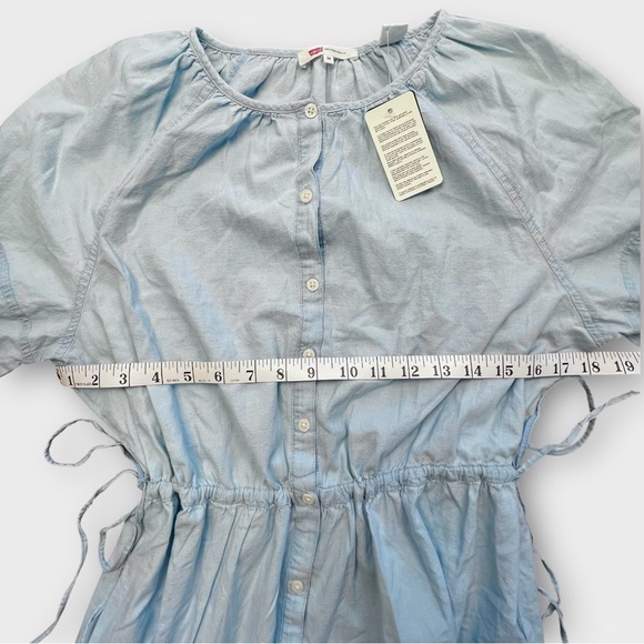 New $70 Levi's Jolene Blue Relaxed Button Down Dress, M - Picture 10 of 11